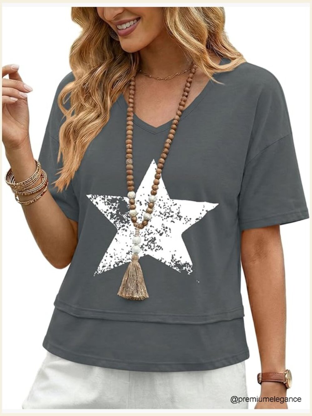 V Neck 100% Cotton Oversized Boxy Cropped T-Shirt